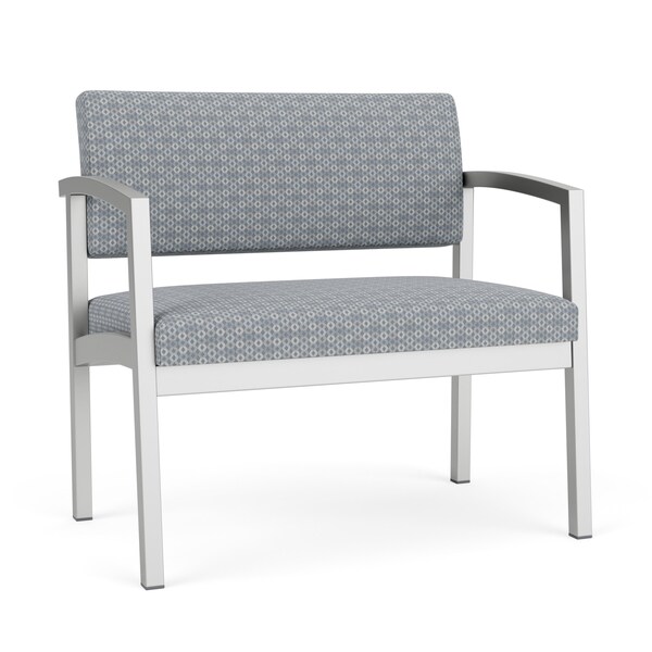 Lesro Lenox Steel Bariatric Chair Metal Frame, Silver, RS Fog Upholstery LS1401 - main